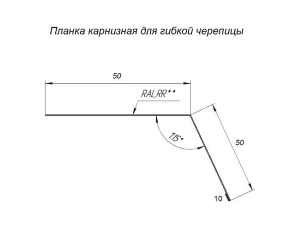 Карнизная планка для гибкой черепицы Zn
